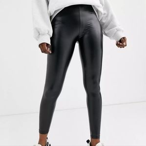 Pull & Bear Leather Look Leggings
